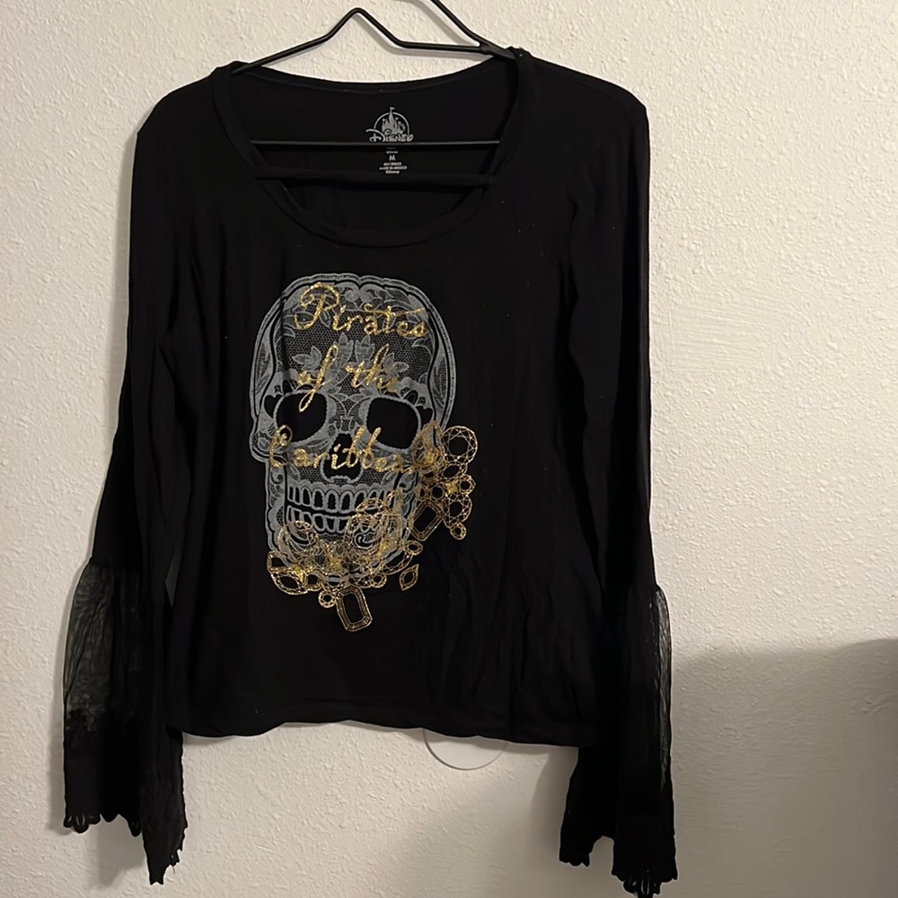 Disney Pirates of the Caribbean Long Mesh/Lace Bell sleeved Blouse Size M